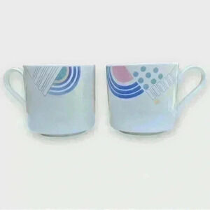 VTG Studio Nova Color Rhapsody Set of 2 Mugs Colorful Abstract Pattern 80s
